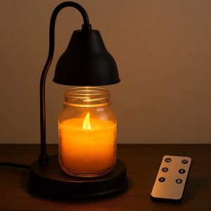 1 Classic Jar Scented Candle Lamp with LED Flame Effect Remote Control
