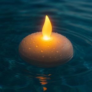 12 Floating Candle Lamp with Waterproof LED for Pool and Bathroom