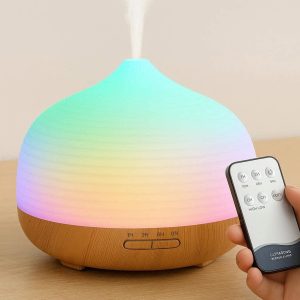 Modern Ultrasonic Diffuser with LED Color Changing Lights and Remote Control