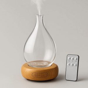 Premium Glass Essential Oil Diffuser with Wood Base and Remote