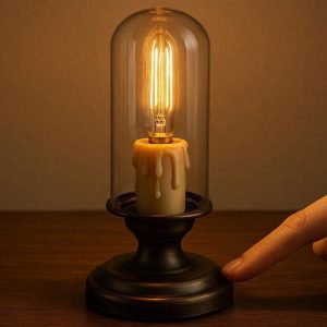 Vintage Edison Bulb Style Candle Lamp with Dimmable Touch Control
