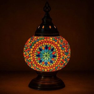 Moroccan Style Mosaic Glass Tealight Candle Lamp Night Light